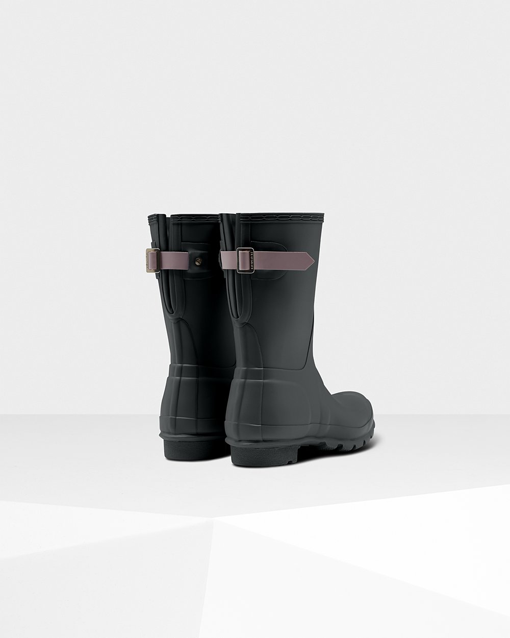 Botas De Cortas Original Back Adjustable Hunter Mujer - Verdes Oscuro/Morados - 406317YZE